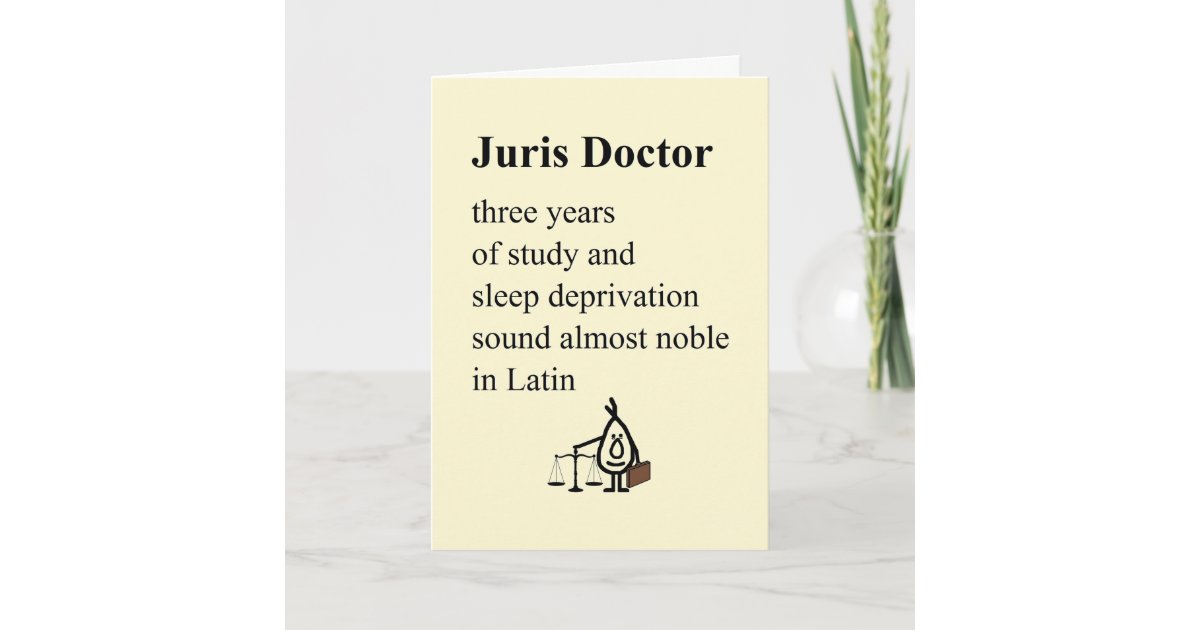 Jurisの医者 おもしろいな法律学校の卒業の詩 カード Zazzle Co Jp