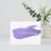 Justことわざハローと紫のブ絵を描ラストローク ポストカード (スタンド正面)