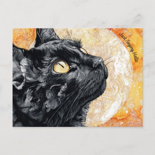 Justことわざハローキャットポストカード ポストカード (正面)
