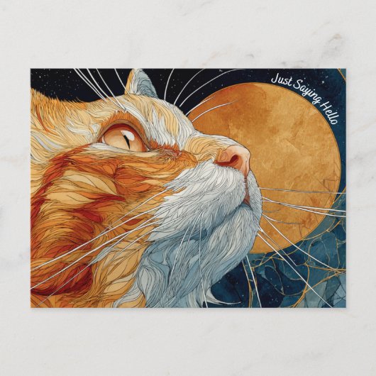 Justことわざハローキャットポストカード ポストカード (正面)