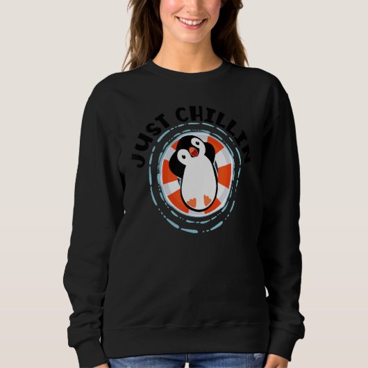 Justチリン王Emperor海の鳥ペンギンPengui スウェットシャツ (正面)