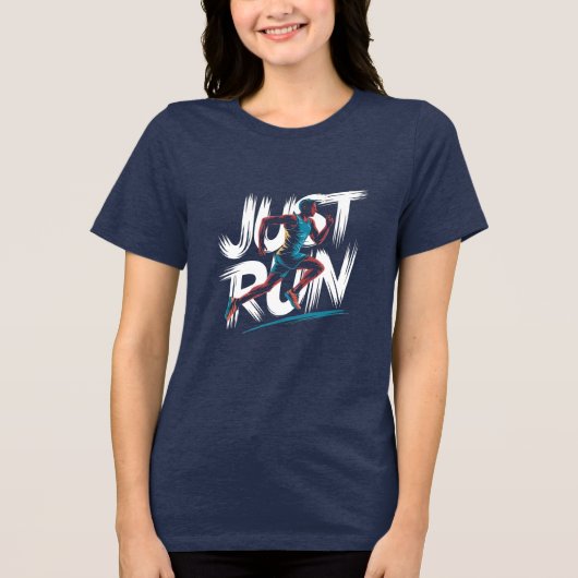 Just走、引用文の女性のTシャツ トライブレンドTシャツ (正面)