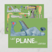 Just飛行機(r) Love You Toolバレンタイン葉書 ポストカード (正面/裏面)