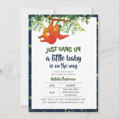 Just つる On Sloth Baby Shower Boys Neutral 招待状 (正面)