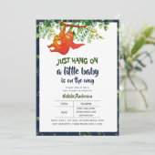 Just つる On Sloth Baby Shower Boys Neutral 招待状 (スタンド正面)