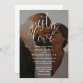 Just エレガント モダン Love Script Photo 結婚's 招待状 (正面/裏面)