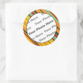 Just ストライプカスタムPhoto Stickers ラウンドシール (バッグ)