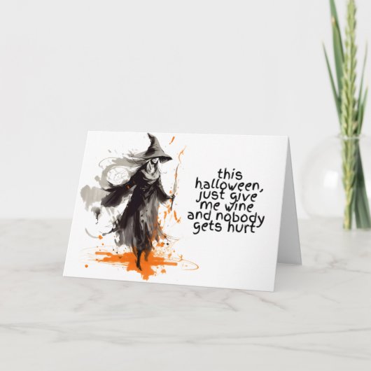 Just 与え Me Wine Halloween カード (正面)