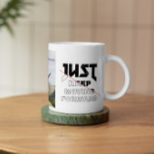 Just 保 Moving Forward Black & White Typo Photo マグカップ