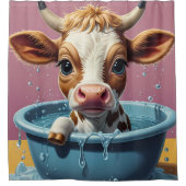 Just 保 Scrubing – 動物おもしろいポートレート シャワーカーテン (正面)