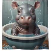 Just 保 Scrubing – 動物おもしろいポートレート シャワーカーテン (正面)