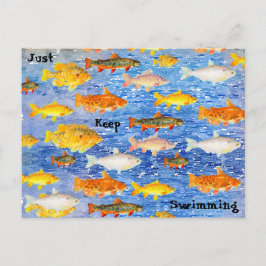 Just 保 Swimming-A Collections of Fish Postages ポストカード