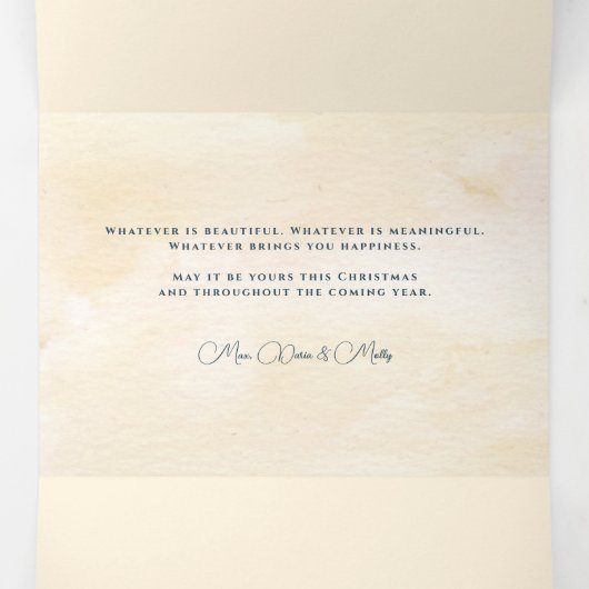 Just 信じ Water芸術的 colorフローラ写真 三つ折りクリスマスカード (内部中)