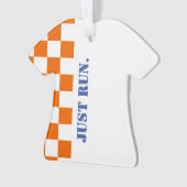 Just 走 Checkerboard走のレースカラフルおもしろい オーナメント (正面)