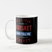 Just 食べ物を与え Me Brisket Bbq Lover Smoker Pitmaster コーヒーマグカップ (左)
