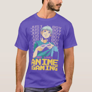 Just A Boy Who Loves Anime And Gaming Gamer Premiu Tシャツ