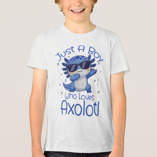 Just A Boy Who Loves Axolotl  トライブレンドＴシャツ (正面)