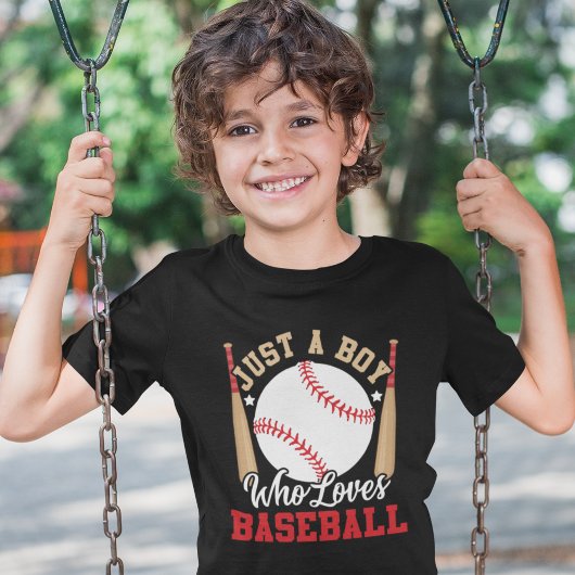 Just a boy who loves baseball kid baseball fan tシャツ