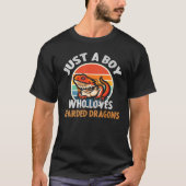 Just A Boy Who Loves Bearded Dragon  Lizard Reptil Tシャツ (正面)