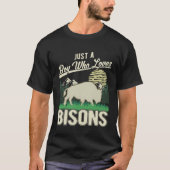Just a boy who loves Bisons Water Buffalo Boy Buff Tシャツ (正面)