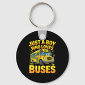 Just A Boy Who Loves Buses School Bus  キーホルダー (正面)