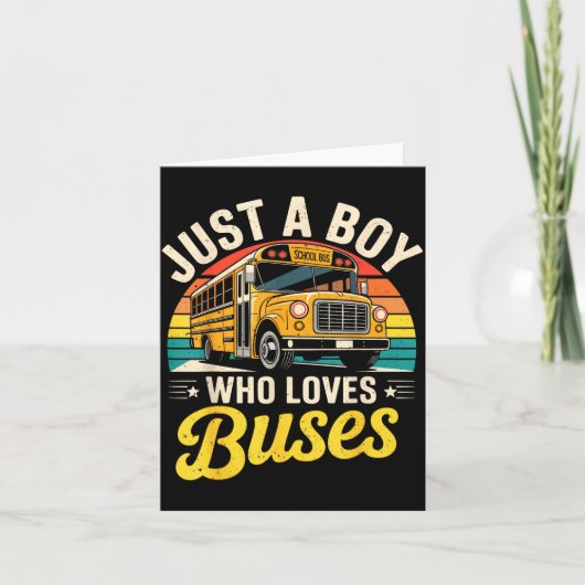 Just A Boy Who Loves Buses School Bus Driver Costu カード (正面)