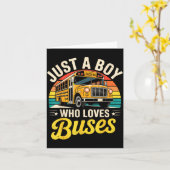 Just A Boy Who Loves Buses School Bus Driver Costu カード (黄色い花)