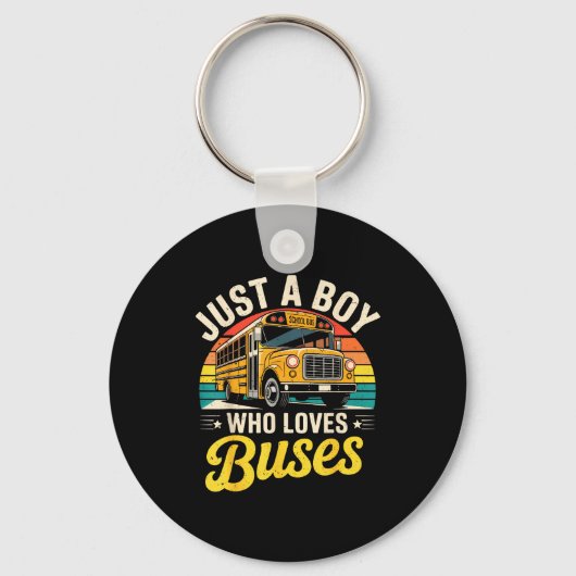 Just A Boy Who Loves Buses School Bus Driver Costu キーホルダー (正面)