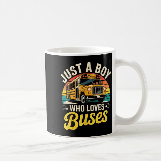 Just A Boy Who Loves Buses School Bus Driver Costu コーヒーマグカップ (右)