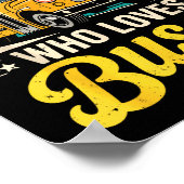 Just A Boy Who Loves Buses School Bus Driver Costu ポスター (角)