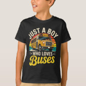 Just A Boy Who Loves Buses School Bus Driver Costu Tシャツ (正面)