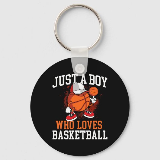 Just A Boy Who Loves Bysketbyll - Player Hoops  キーホルダー (正面)