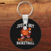 Just A Boy Who Loves Bysketbyll - Player Hoops  キーホルダー (正面)