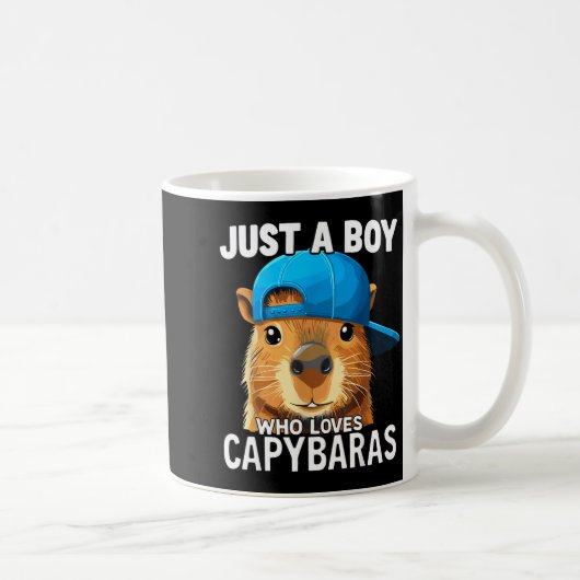 Just A Boy Who Loves Capybaras  コーヒーマグカップ (右)