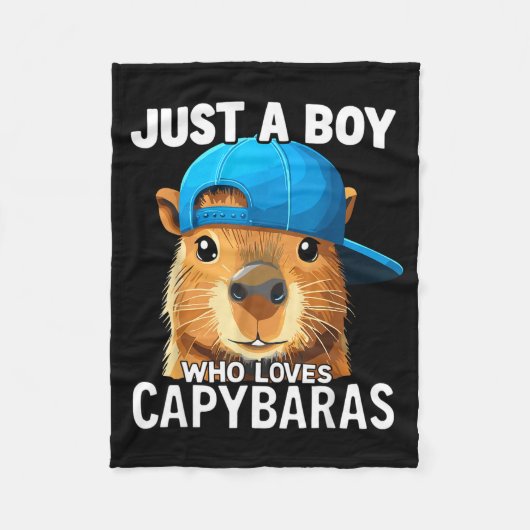Just A Boy Who Loves Capybaras  フリースブランケット (正面)