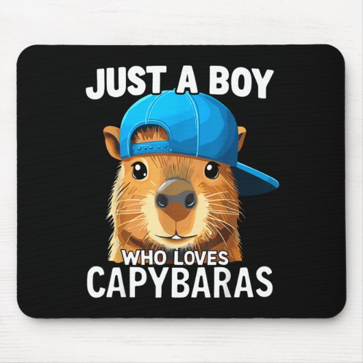Just A Boy Who Loves Capybaras マウスパッド (正面)
