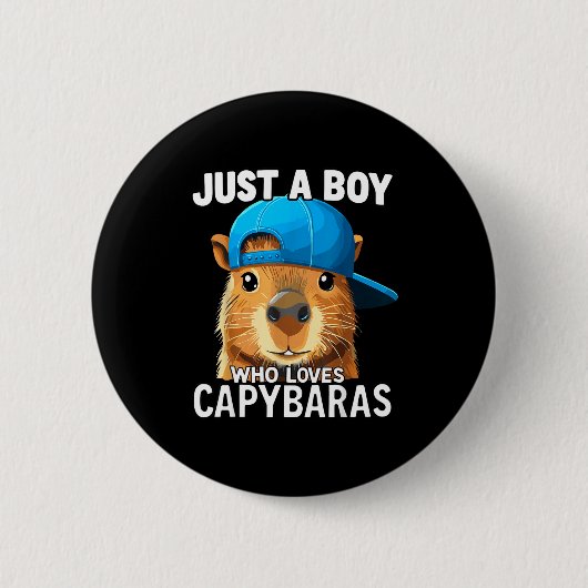 Just A Boy Who Loves Capybaras  缶バッジ (正面)
