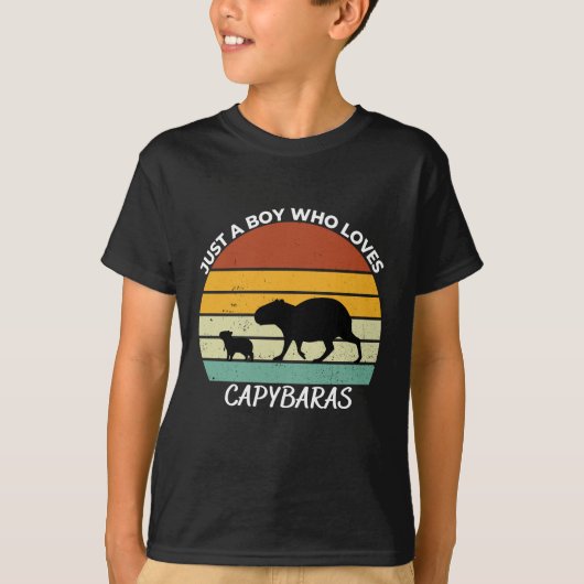 Just a boy who loves capybaras tシャツ (正面)