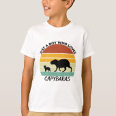 Just a boy who loves capybaras tシャツ (正面)