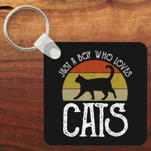 Just A Boy Who Loves Cats キーホルダー (正面)