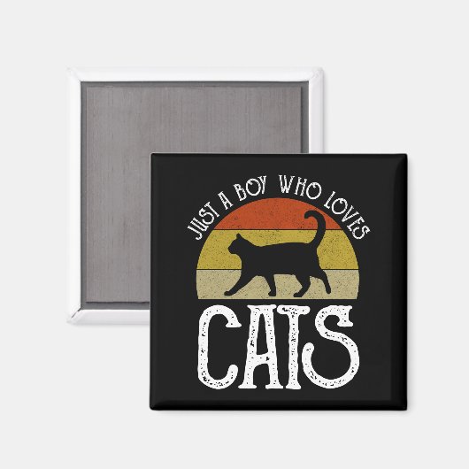 Just A Boy Who Loves Cats マグネット (正面/裏面)