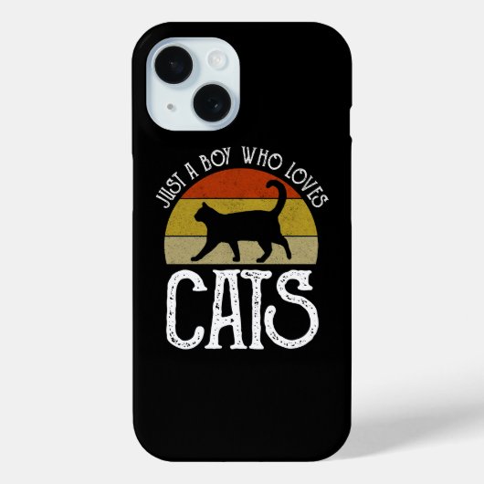 Just A Boy Who Loves Cats Case-Mate iPhoneケース (裏面)