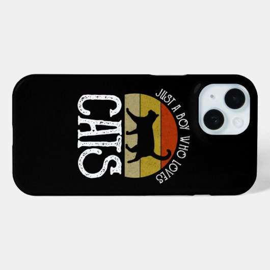 Just A Boy Who Loves Cats Case-Mate iPhoneケース (裏面 (横))