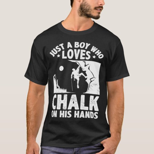 Just A Boy Who Loves Chalks On His Hands Boulderin Tシャツ (正面)