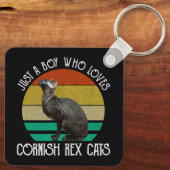 Just A Boy Who Loves Cornish Rex Cats キーホルダー (裏面)