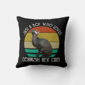 Just A Boy Who Loves Cornish Rex Cats クッション (裏面)