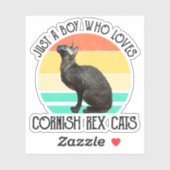 Just A Boy Who Loves Cornish Rex Cats シール (シート)