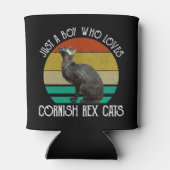 Just A Boy Who Loves Cornish Rex Cats 缶クーラー (裏面)