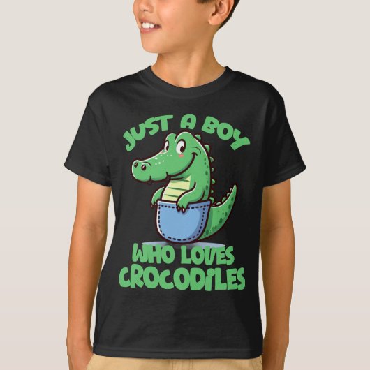 Just A Boy Who Loves Crocodiles Tシャツ (正面)