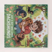 Just A Boy Who Loves Dachshunds ジグソーパズル (横)